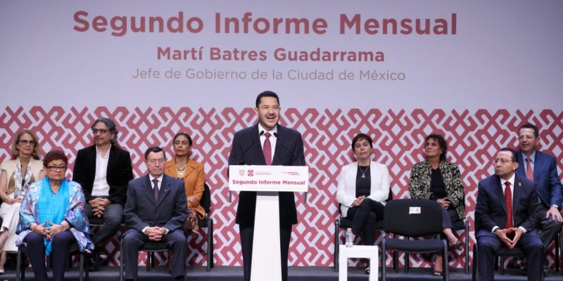 En la presentación de su “segundo informe mensual de actividades”, el mandatario Martí Batres reiteró que el Gobierno de la Ciudad de México trabaja de forma institucional y en un proyecto de transformación. FOTO: GCDMX