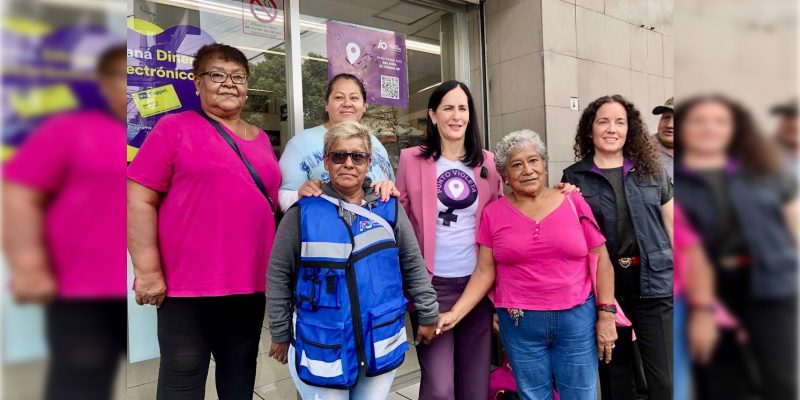 La alcaldesa Lía Limón firmó un convenio e instaló el Punto Violeta 157, en lo que va de su administración, en la sucursal Olivar del Conde 2ª Sección de la empresa Coppel. FOTO: Alcaldía Álvaro Obregón