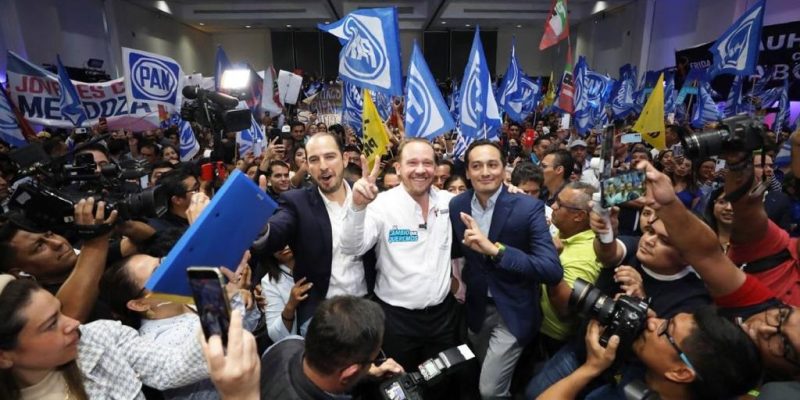 Cortés expuso que el proceso interno que se registró y se llevó a cabo tenía que generar consenso con los tres partidos políticos y “quien definimos que entrara a campaña por unanimidad fue Santiago Taboada". FOTO: X / Marko Cortés