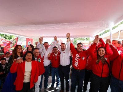 El precandidato de la alianza Va por la Ciudad de México, Santiago Taboada agradeció el respaldo de la dirigencia y la militancia del PRI con quienes se comprometió a ser “un jefe de Gobierno que se la va a rifar”. FOTO: X / PRI
