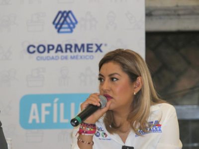 La candidata a la alcaldía Tlalpan por la coalición Va X la CDMX, Alfa González estrechará los vínculos con los organismos privados y cámaras empresariales durante los siguientes tres años, así lo aseguró a representantes de la Coparmex Ciudad de México. FOTO: Especial