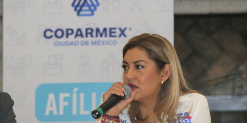 La candidata a la alcaldía Tlalpan por la coalición Va X la CDMX, Alfa González estrechará los vínculos con los organismos privados y cámaras empresariales durante los siguientes tres años, así lo aseguró a representantes de la Coparmex Ciudad de México. FOTO: Especial