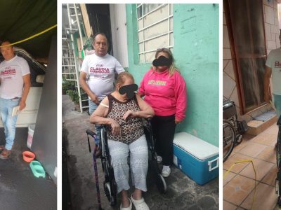 Con tal de convencer para ganar adeptos, Hannah de Lamadrid viola la ley electoral en la Ciudad de México, al entregar bienes con carácter social como son sillas de ruedas, bastones y andaderas en plena campaña electoral. FOTOS: Especial