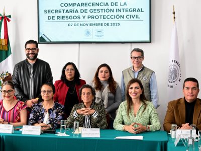 La titular de la Secretaría de Gestión Integral de Riesgos y Protección Civil, Myriam Urzúa Venegas, compareció ante la Comisión de Gestión Integral de Riesgos y Protección Civil del Congreso local, como parte de la glosa del Primer Informe de la jefa de Gobierno, Clara Marina Brugada Molina.