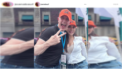 FOTO: Facebook Joana Marlen Bautista. Contexto: en la concentración por el primer año del inicio del Gobierno de Claudia Sheinbaum.