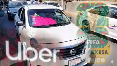 En las próximas semanas, el Gobierno Federal, de la mano con el de la Ciudad de México tendrán que resolver una encrucijada: quedar bien con los abusivos taxis del aeropuerto Benito Juárez de la capital o quedar bien y cumplir el convenio con la FIFA, permitiendo que los abusivos taxis de aplicación, Uber, puedan recoger pasaje en la terminal aérea, donde es zona federal limitada. FOTO: X / @porktendencia - Edición IA Gemini