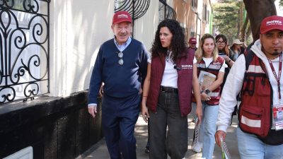 Luisa María Alcalde, presidenta nacional de Morena, y Héctor Díaz Polanco, de la CDMX, están en sus últimos días en sus cargos, pues para las necesidades del partido frente a lo que se avecina para 2027, deben ser relevados, ella a más tardar en mayo. FOTO: Especial