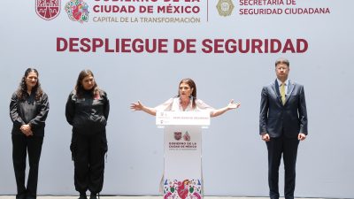La jefa de Gobierno, Clara Brugada oootra vez salió al rescate de la alcaldesa de Azcapotzalco, Nancy Núñez: encabezó un operativo de seguridad en una de las zonas más críticas de la demarcación territorial: El Rosario. FOTO: Especial