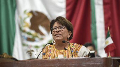 La diputada local de Morena, Martha Ávila, celebró la aprobación de la reforma Constitucional que va a impedir que un gobierno extranjero pueda intervenir en los procesos electorales de México y altere la voluntad popular. FOTO: Especial